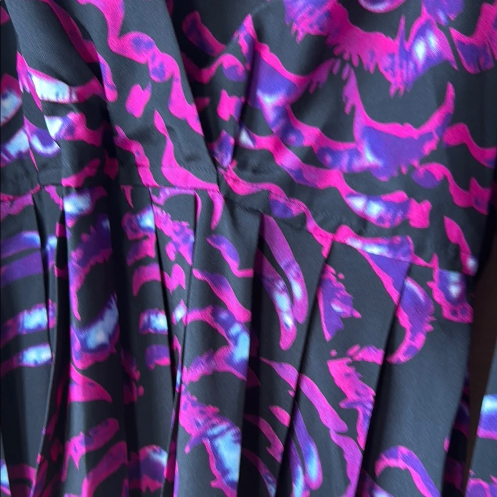 Kardashian Kollection Purple and Black Bishop Sleeve Sundress - Picture 7 of 7